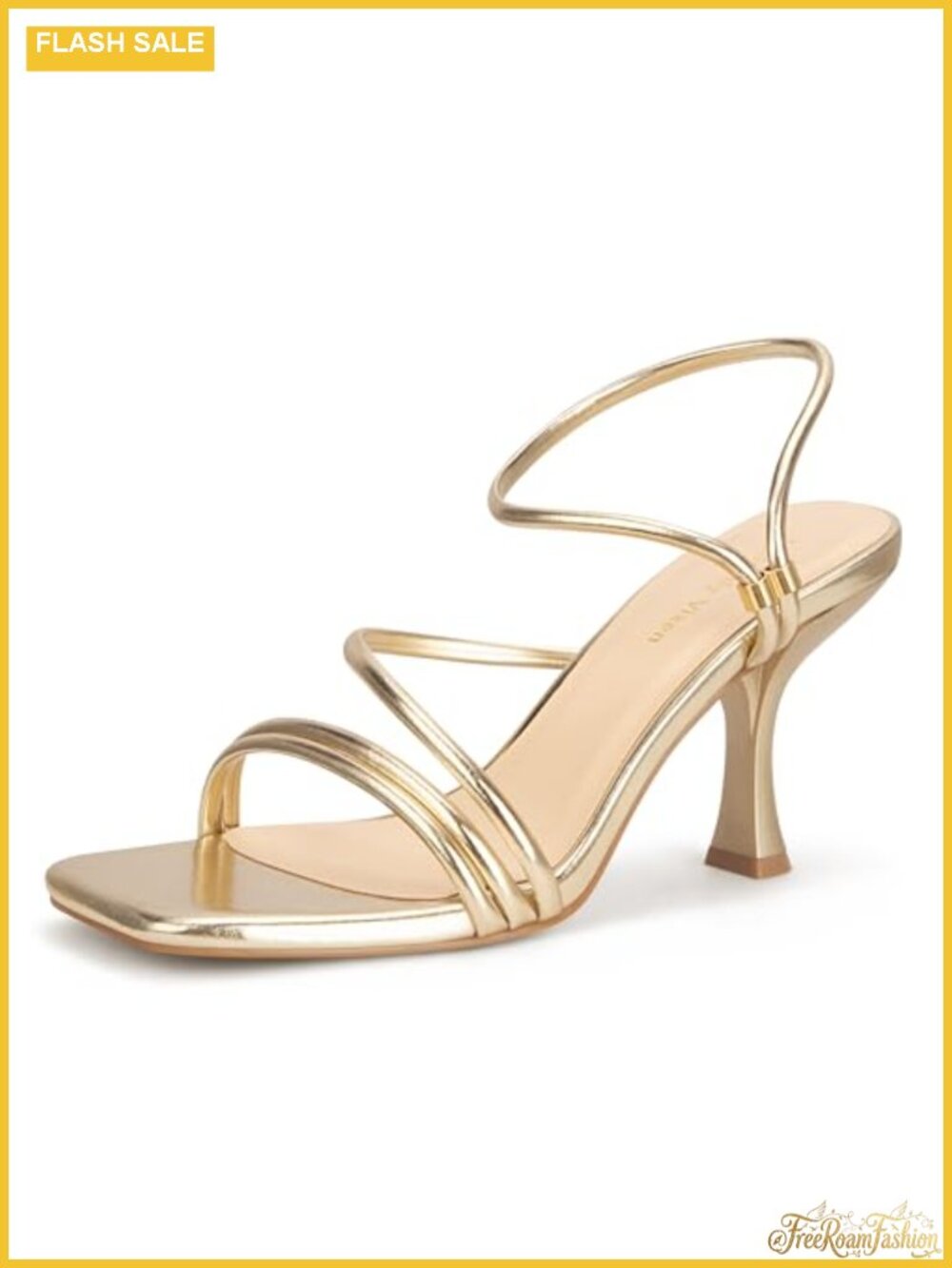 Women's Strappy Kitten Heel Sandals Square Open Toe Ankle Strap